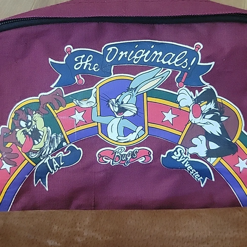 Vintage Looney Tunes Registered Trademark 1995 Backpack Bugs Bunny Taz Sylvester
